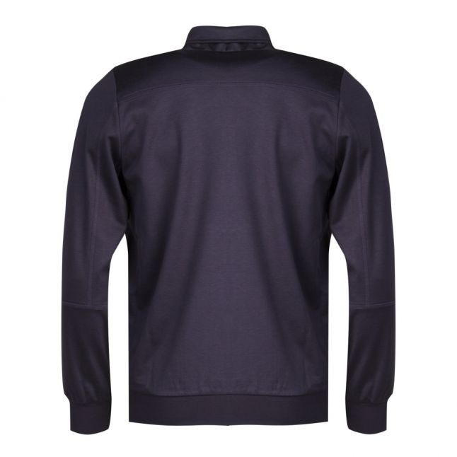 Mens  Navy Funnel Trim Zip-Through Sweat Jacket