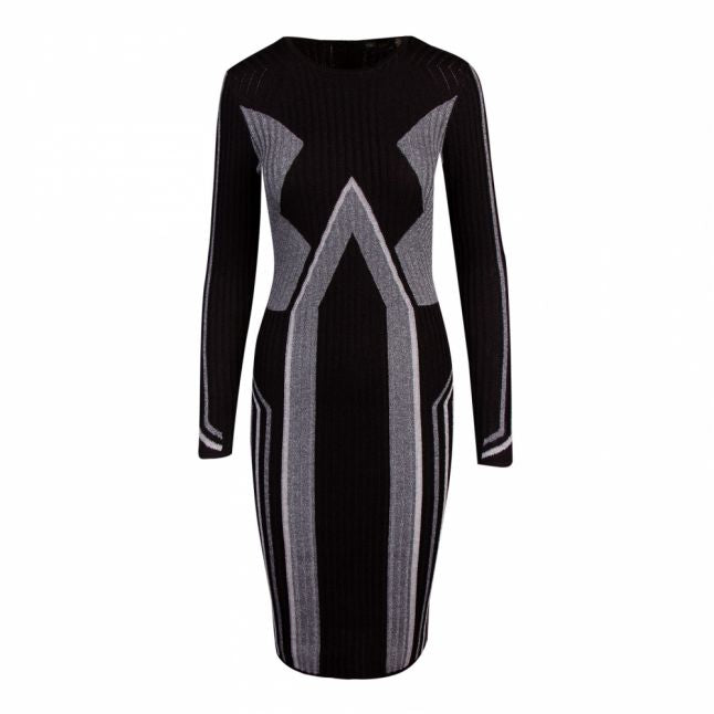 Womens Black Hesiaa Knitted Bodycon Dress