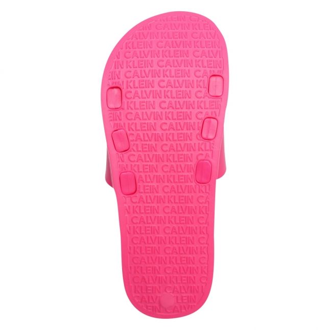 Womens Pink Glow Logo Slides