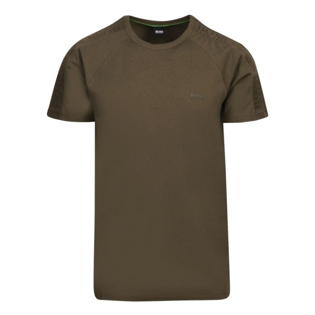 Athleisure Mens Khaki Tee 7 Taped Arm S/s T Shirt