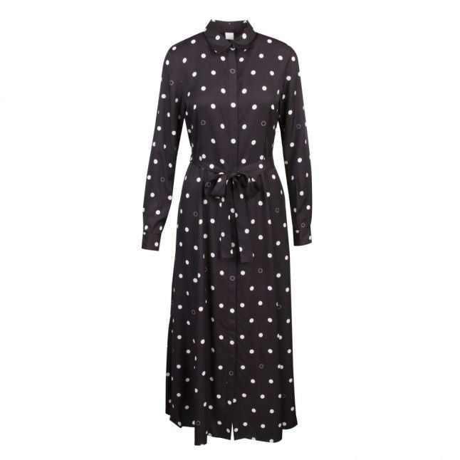 Casual Womens Black Elkas Polka Dot Midi Dress