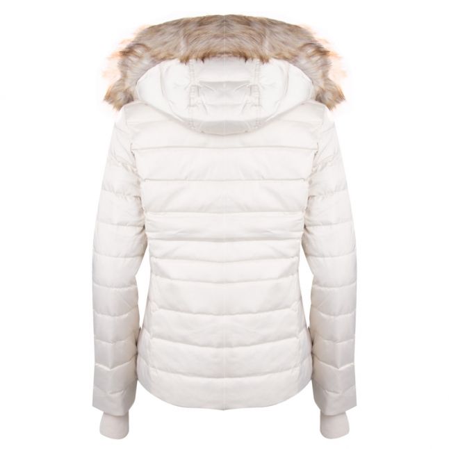 Womens Oatmeal Down Hooded Jacket