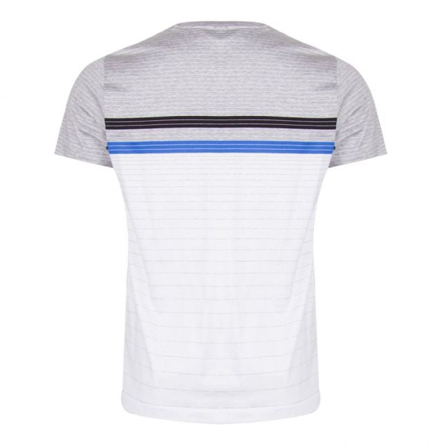 Athleisure Mens White Tee 12 Fine Stripe S/s T Shirt