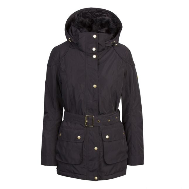 Womens Black Bowden Waterproof Breathable Hooded Coat