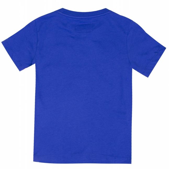 Boys Bright Blue Branded Chest S/s T Shirt