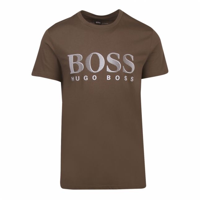 Mens Khaki Big Logo Beach Regular Fit S/s T Shirt