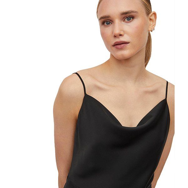 Womens Black Viravenna Satin Cami Dress