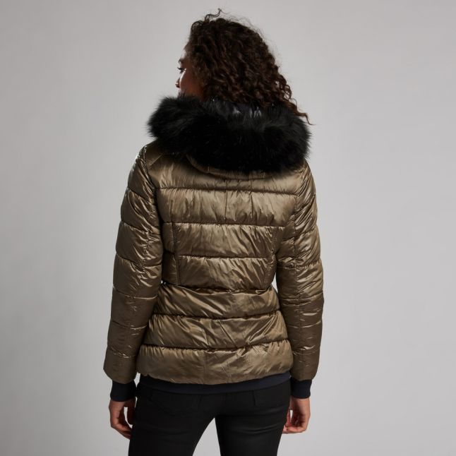 Womens Bronze Premium Strike Hooded Quilted Jacket