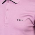 Mens Pink Paule Tipped Slim S/s Polo 138128 by BOSS from Hurleys