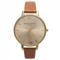 Womens Tan & Gold Big Dial Watch 16616 by Olivia Burton from Hurleys