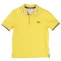 Boys Yellow Branded Trim S/s Polo Shirt 37340 by BOSS from Hurleys