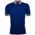 Mens Blue Stripe Collar S/S Polo Shirt 52014 by Aquascutum from Hurleys