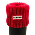Womens Red Tall Half Cardigan Stitch Wellington Socks 24992 by Hunter from Hurleys