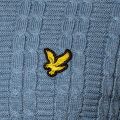 Mens Dusk Blue Cable Crew Knitted Jumper 35420 by Lyle & Scott from Hurleys
