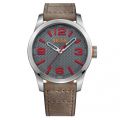 Watches Mens Grey Dial Paris Leather Strap Watch 49541 by BOSS from Hurleys