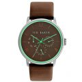 Mens Brown Multifunctional Leather Strap Watch 16593 by Ted Baker from Hurleys