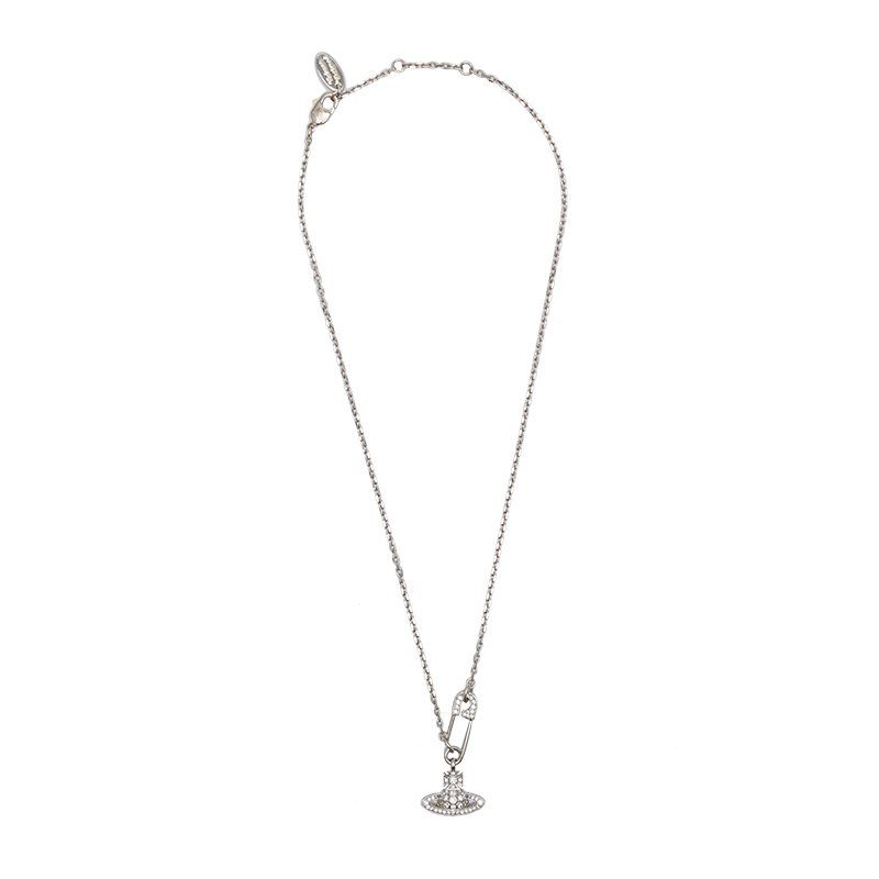 Vivienne Westwood Necklace Womens Platinum/White Crystal Lucrece ...