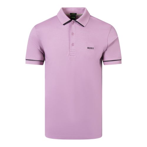 Mens Pink Paule Tipped Slim S/s Polo 138126 by BOSS from Hurleys