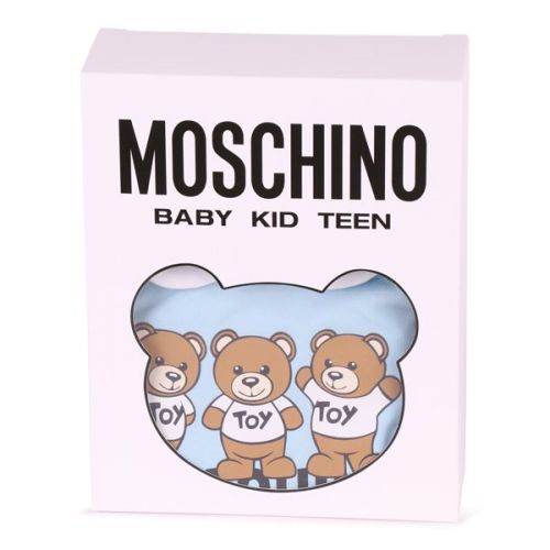 Boys Sky Blue Multi Toy Babygrow Gift 129567 by Moschino from Hurleys
