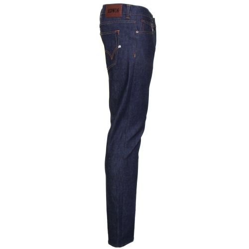 Mens 12.5oz Blue Unwashed Rinse ED-80 Slim Tapered Fit Jeans 68855 by Edwin from Hurleys