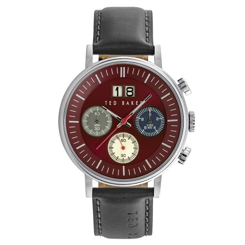 Mens Burgundy Dial Chrono Leather Strap Watch 52032 by Ted Baker from Hurleys