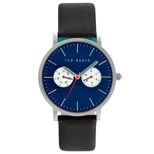 Mens Blue Dial Black Multifunctional Strap Watch 16597 by Ted Baker from Hurleys