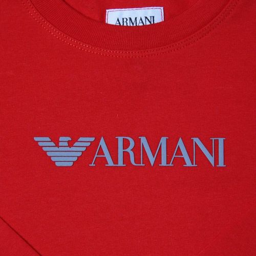 Boys Red Logo L/s Tee Shirt 73173 by Armani Junior from Hurleys