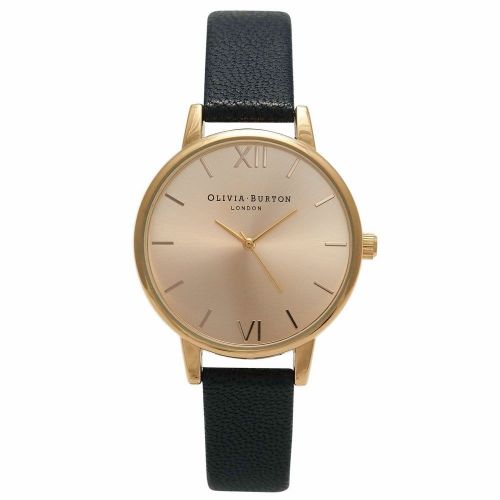 Womens Black & Gold Midi Dial Watch 16628 by Olivia Burton from Hurleys