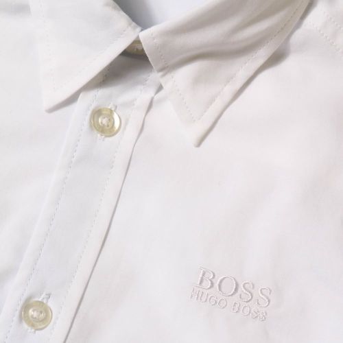 Boys White Branded L/s Shirt 37349 by BOSS from Hurleys