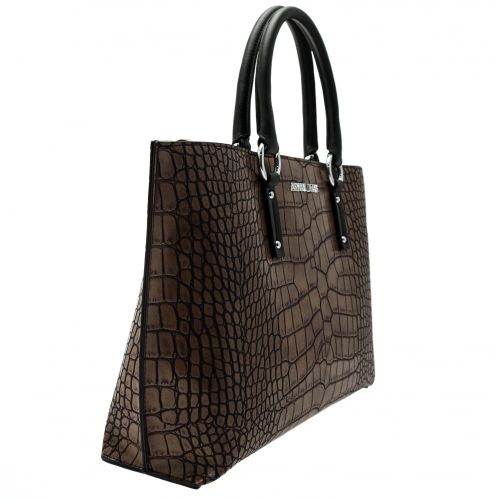 Womens Brown Croc Effect Shopper Bag 59129 by Armani Jeans from Hurleys