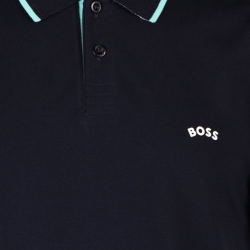 BOSS Polo Shirt Mens Dark Blue Paul Curved Slim S/s | Hurleys