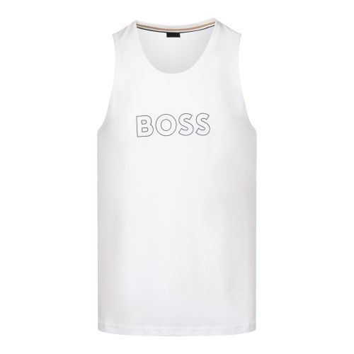 Mens White Beach Tank Top 138144 by BOSS from Hurleys
