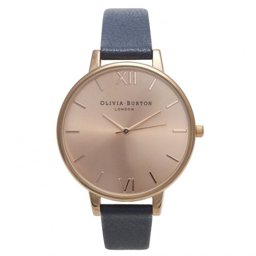 Womens Navy & Rose Gold Big Dial Watch 27317 by Olivia Burton from Hurleys