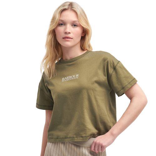 Womens	Golden Khaki Sofia S/s T Shirt 138007 by Barbour International from Hurleys