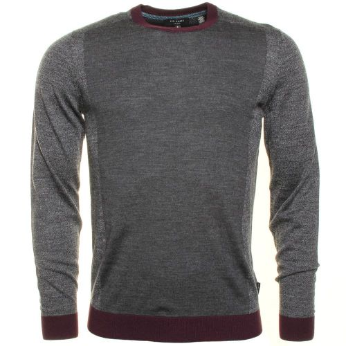 Mens Grey Lewcat Crew Knitted Jumper 9746 by Ted Baker from Hurleys