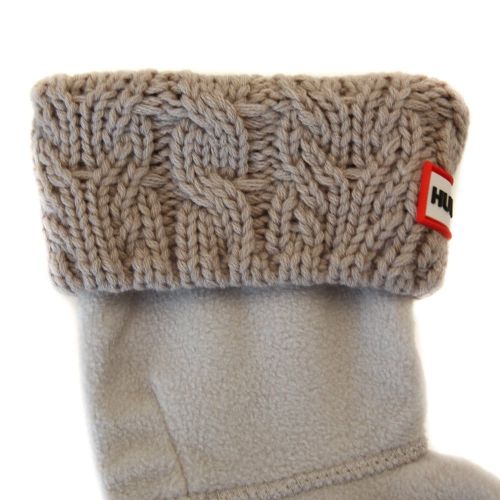Kids Greige Dual Cable Knit Wellington Socks (4-6 - 3-5) 68850 by Hunter from Hurleys