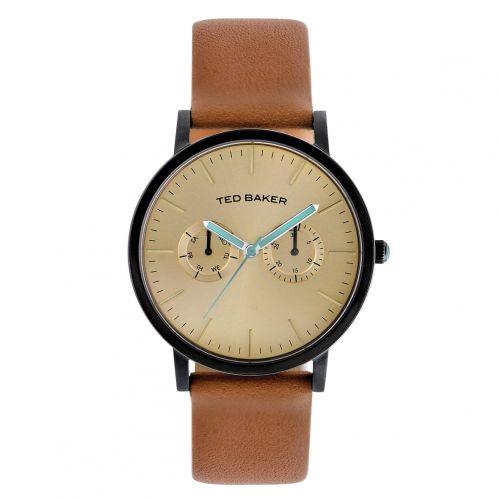 Mens Gold Dial Brown Leather Multifunctional Strap Watch 68891 by Ted Baker from Hurleys