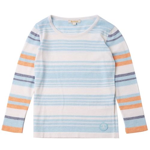 Girls Aqua Bowline Stripe Knitted Sweater 39693 by Barbour from Hurleys