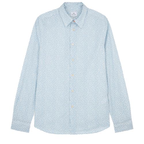 Mens Blue Sunflower Print Tailored L/s Shirt 137910 by PS Paul Smith from Hurleys