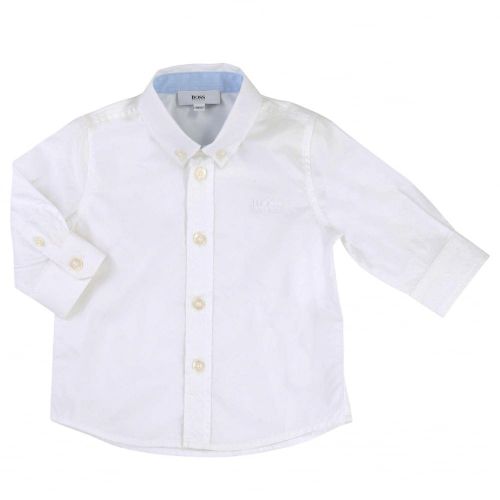 Baby White Branded L/s Shirt 37473 by BOSS from Hurleys