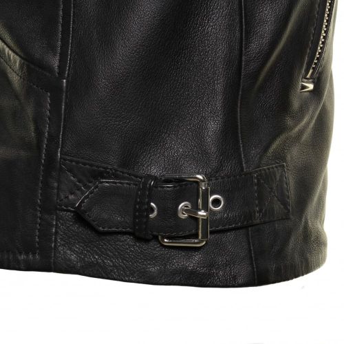 Mens Black L-Edg Leather Jacket 37422 by Diesel from Hurleys