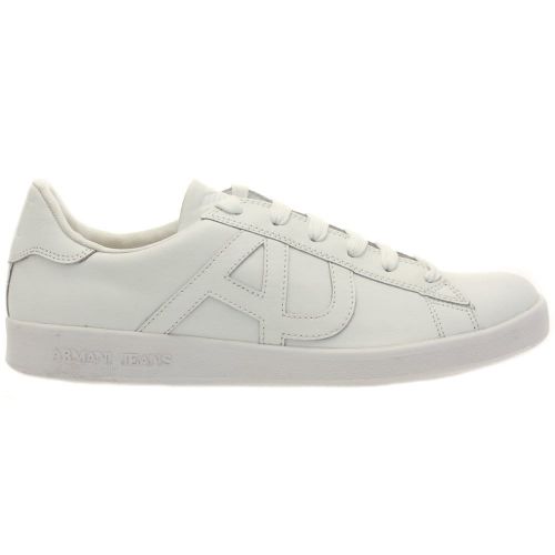 Mens White Logo Trainers 73063 by Armani Jeans from Hurleys