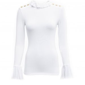 Womens	White Lilibet Jersey L/s T Shirt