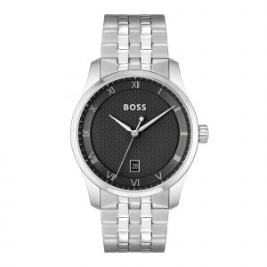 BOSS Watch Mens Silver/Black Principle Bracelet Watch