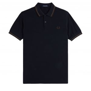 Mens Navy/Green/Brick Twin Tipped S/s Polo