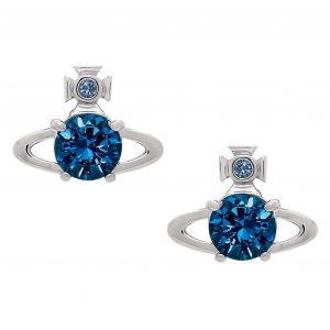 Womens	 Platinum/Blue Reina Earrings